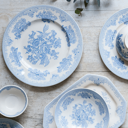 Image showing the Asiatic Pheasants Plate, D22cm, Blue product.