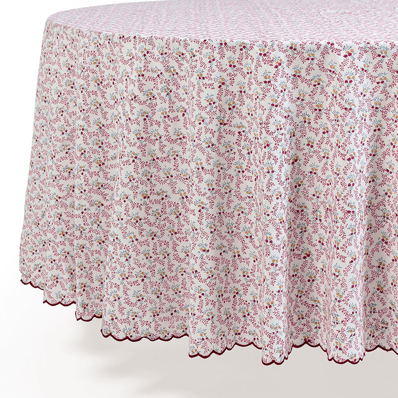 Little Flowers Tablecloth, D228cm, Pink