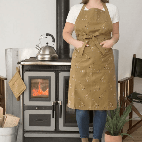 Image showing the Giraffe Adult Apron, 72 x 90cm, Mustard product.