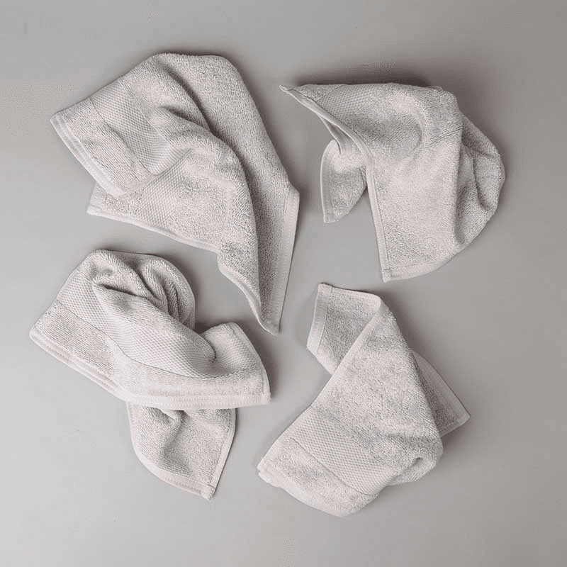 Organic 600gsm Set of 2 Face Towels, Grey