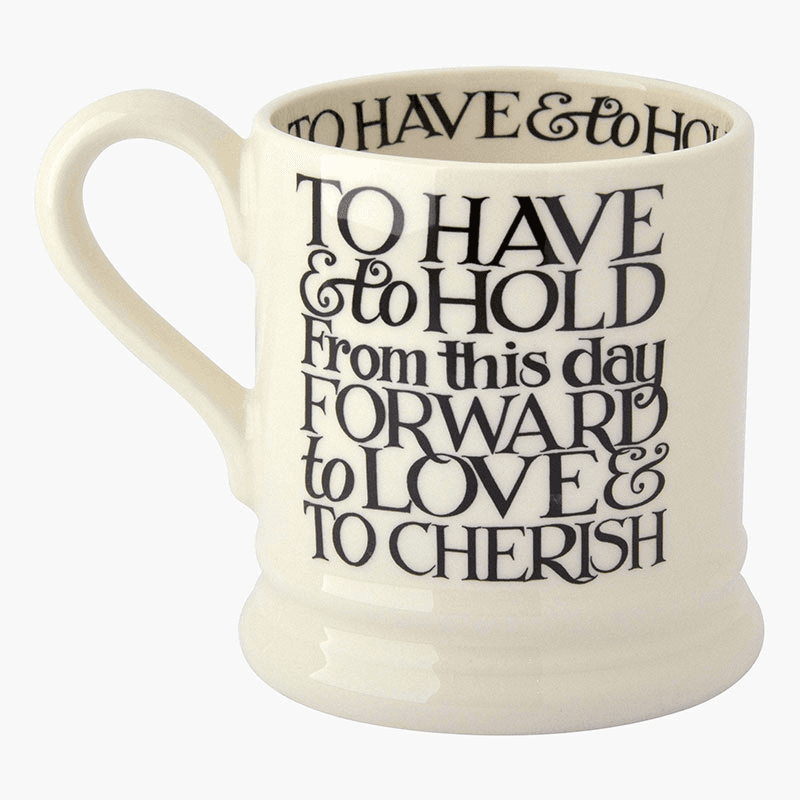 Black Toast Set of 2 Mr & Mrs Mugs, 300ml, Cream