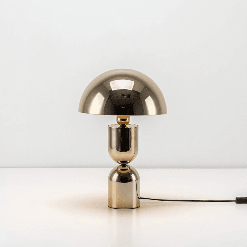 Dome Mushroom Table Lamp, H39cm, Brass