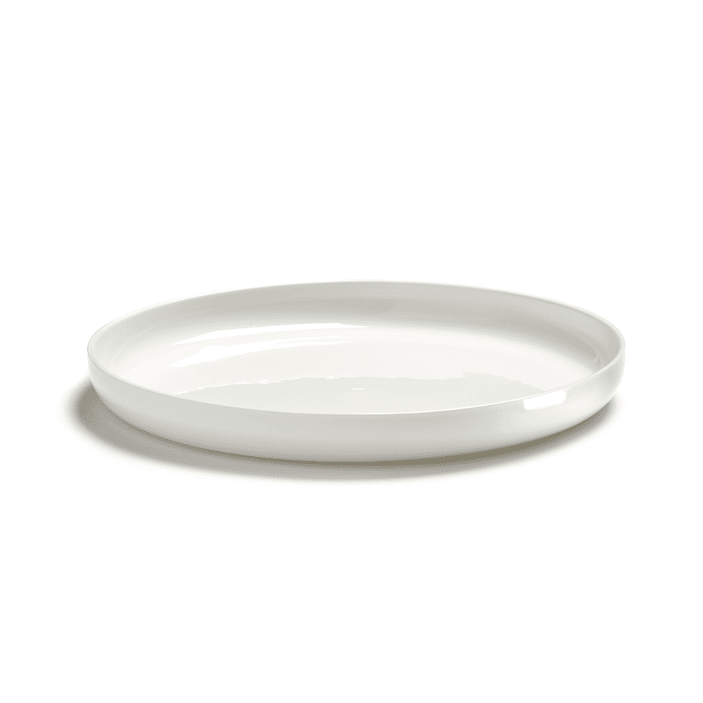 Base Set of 2 glazed high plates, H3 x D28cm, White
