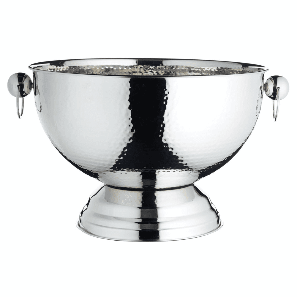 Champagne Bowl, 37 x 25cm, Hammered Stainless Steel