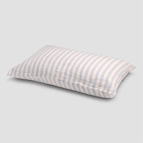 Image showing the Pembroke Stripe Linen Pillowcase Pair, Standard, Coastal Blue product.