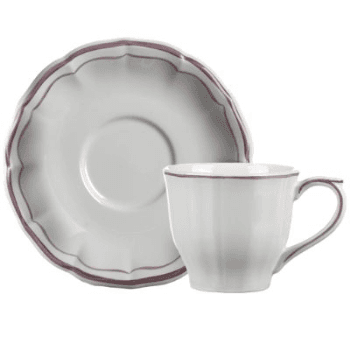 Image showing the Tea Cup & Saucer, Filet Pivoine, 15.3cm, Set of 2 product.