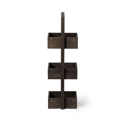 Image showing the Mezza 3 tier caddy, H84 x W22 x D26cm, Dark Brown product.
