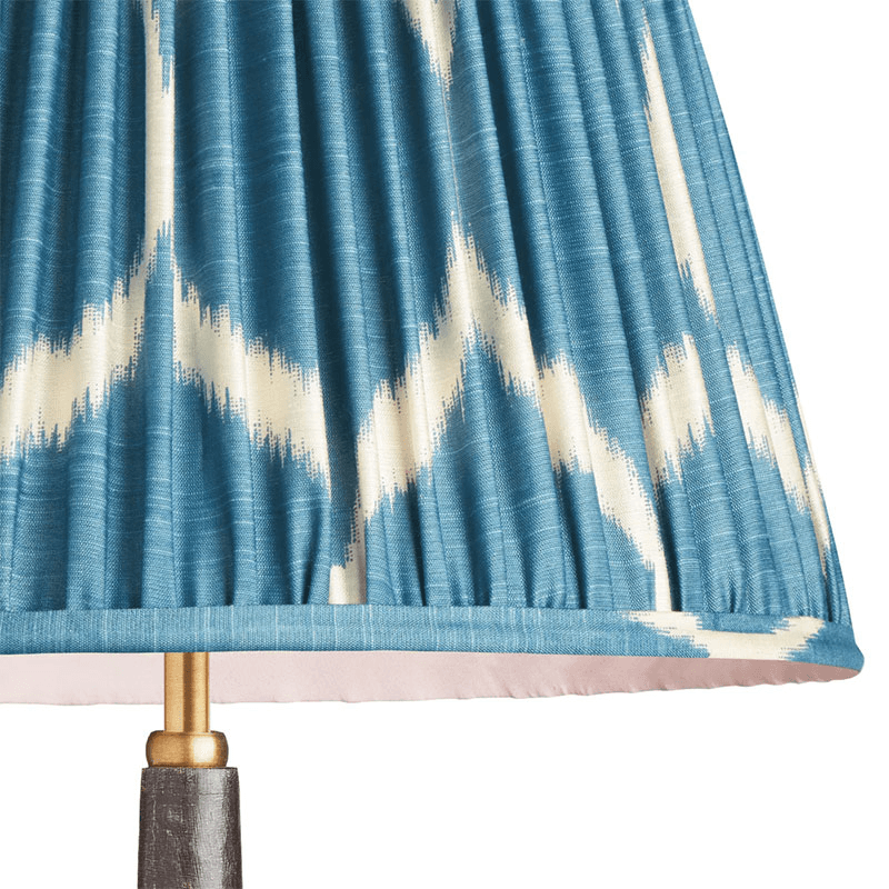Striaght Empire Shade, 35cm, Turkish Blue Yoda Printed Silk Ikat