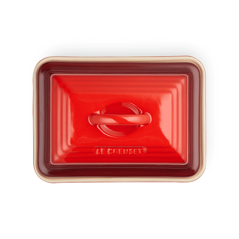 Stoneware Butter dish, 17 x 13 x 9cm, Cerise