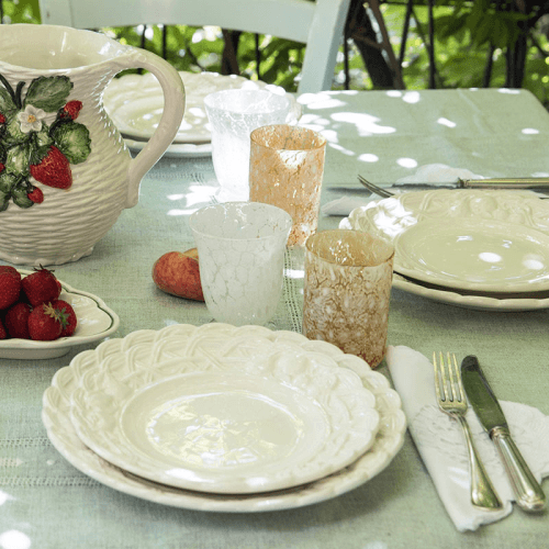 Image showing the Tutti Frutti Set of 4 Side Plates, D22cm, White product.