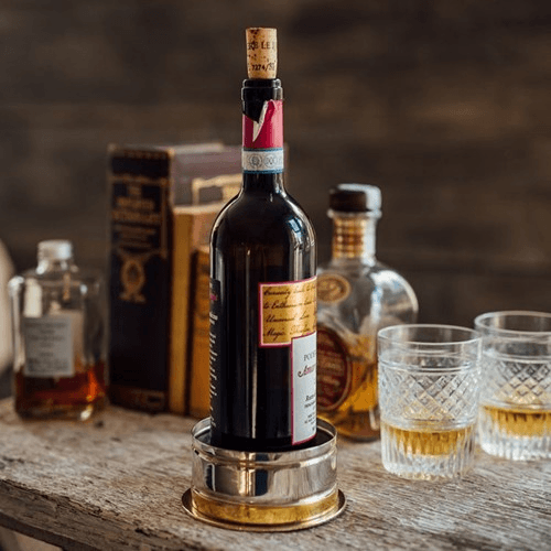 Image showing the Cartridge Wine bottle holder, silver plate product.