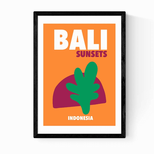 Image showing the Mother & Sun Studio Bali Sunsets Print, Orange product.