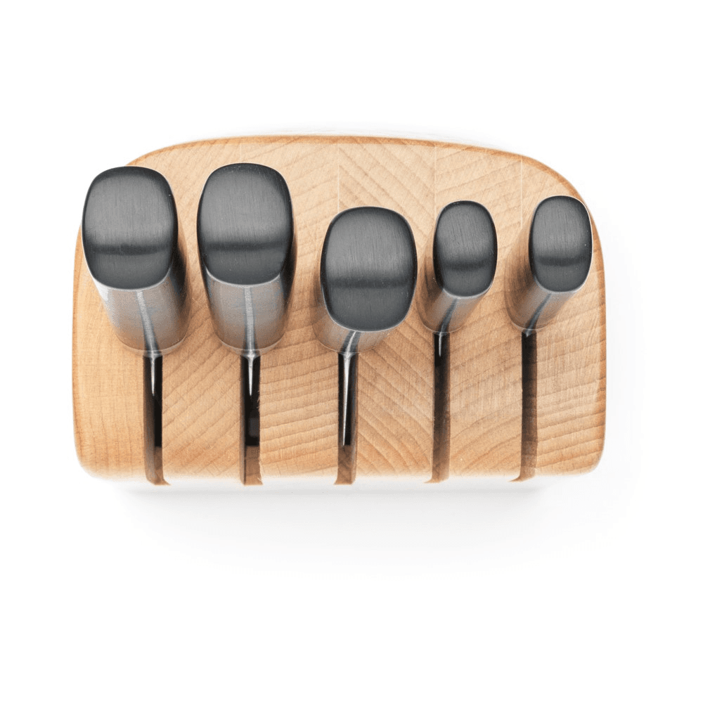 Knife block with knives, H38 x W16 x D11cm, Black