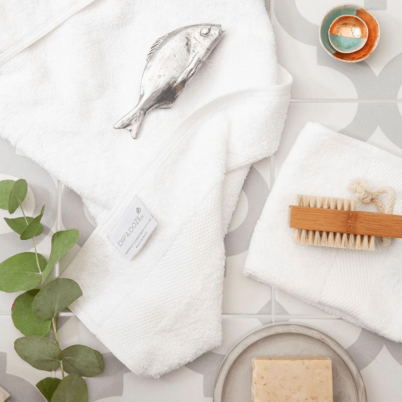 Organic 600gsm The Hand Towel, 50 x 90cm, White
