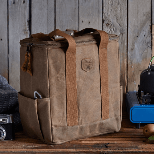 Image showing the Waxed Canvas Cool Bag, Brown product.