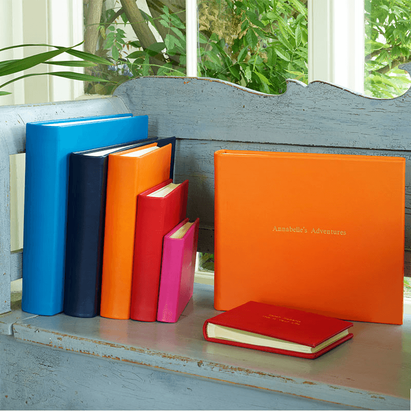 Chelsea Landscape Leather Photo Album, 31 x 36.5cm, Tangerine