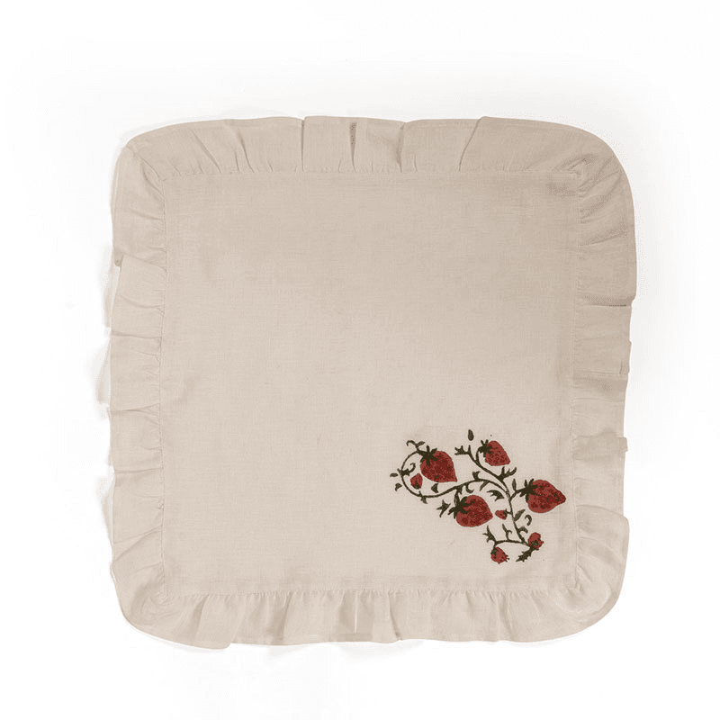 Fraises des Bois Set of 4 Napkins, 40 x 40cm, White