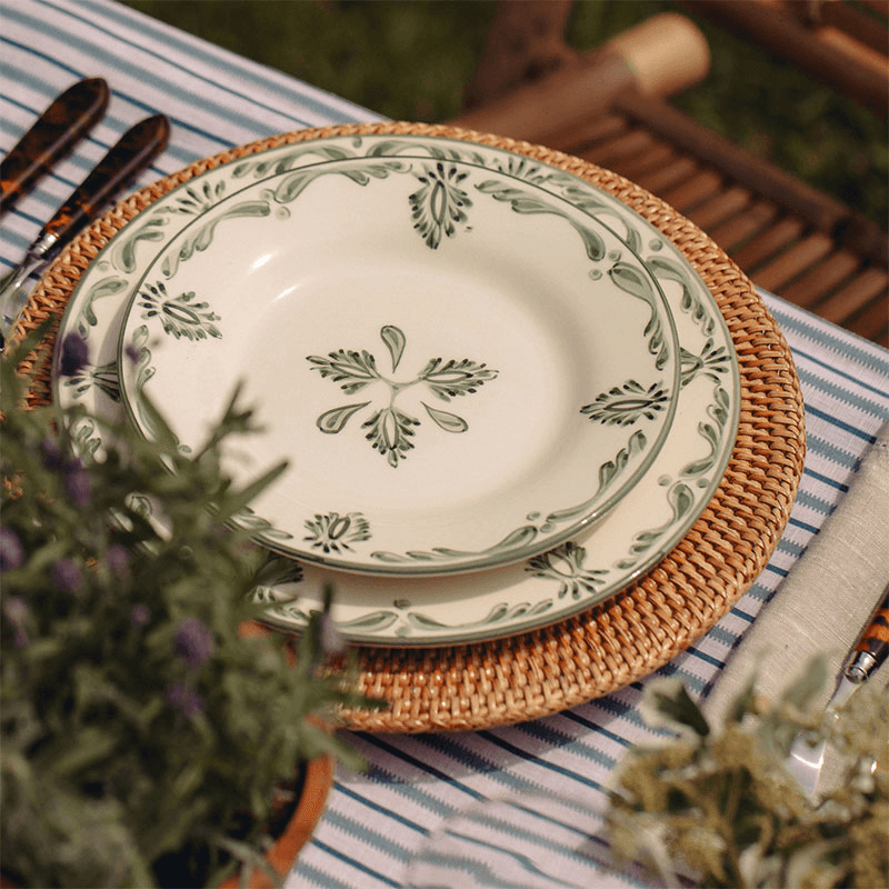 Eleanor Set of 6 Dessert Plates, 22cm, Forest Green