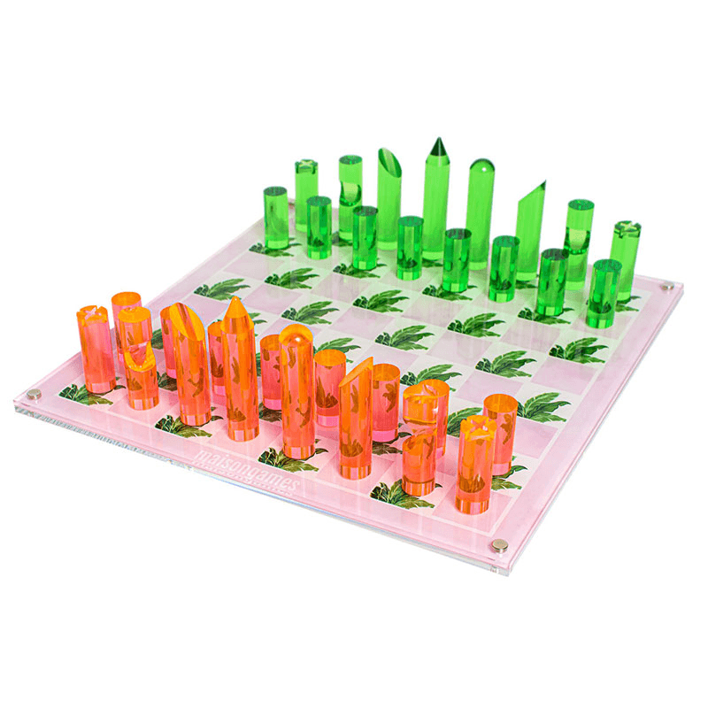 Beverly Hills Chess Set, L35.6 x W35.6cm, Pink