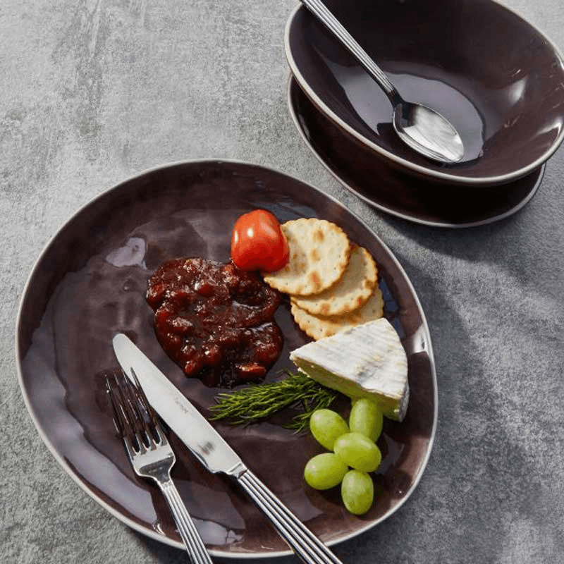 Vie Naturelle 12 Piece Dinner Set, Aubergine