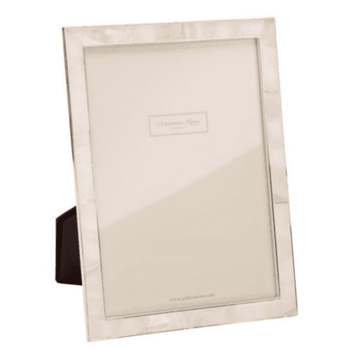 Mother of Pearl Photograph frame, 8 x 10", silver/cream