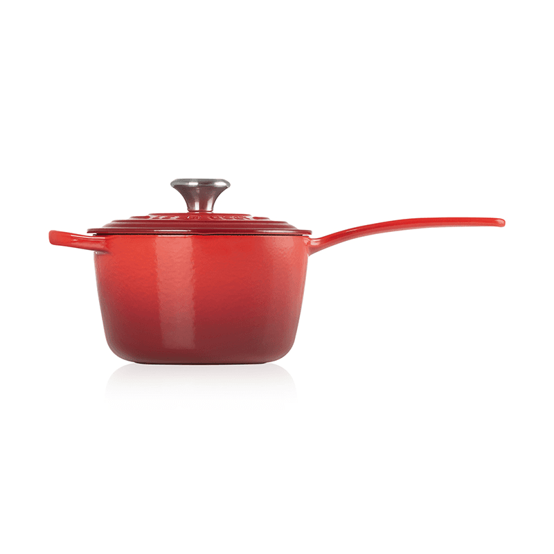 Signature Cast Iron Saucepan, 16cm, Cerise