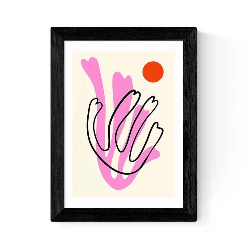 Inoui Abstract Flowers III Print, Pink