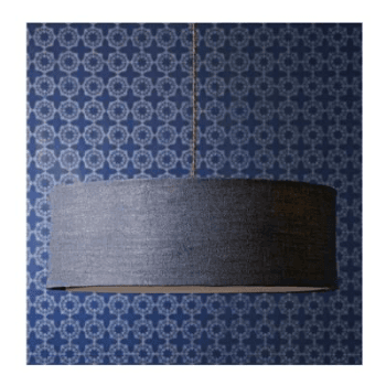 Image showing the Pendant Light, Jute, Navy & Baffle, Large product.