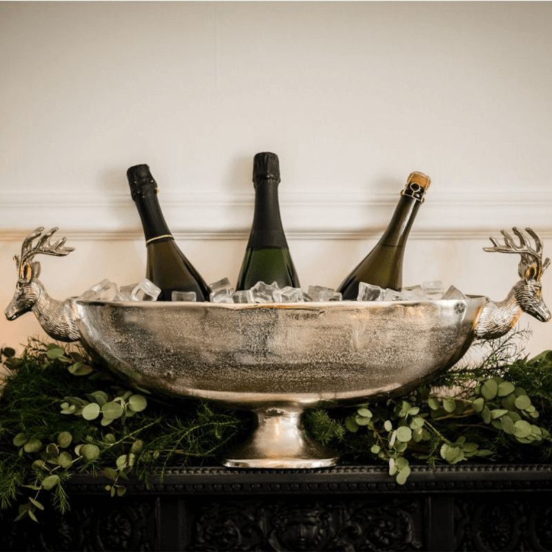 Stag Small Boat Bowl, H29.5 x W70 x D15.5cm, Silver