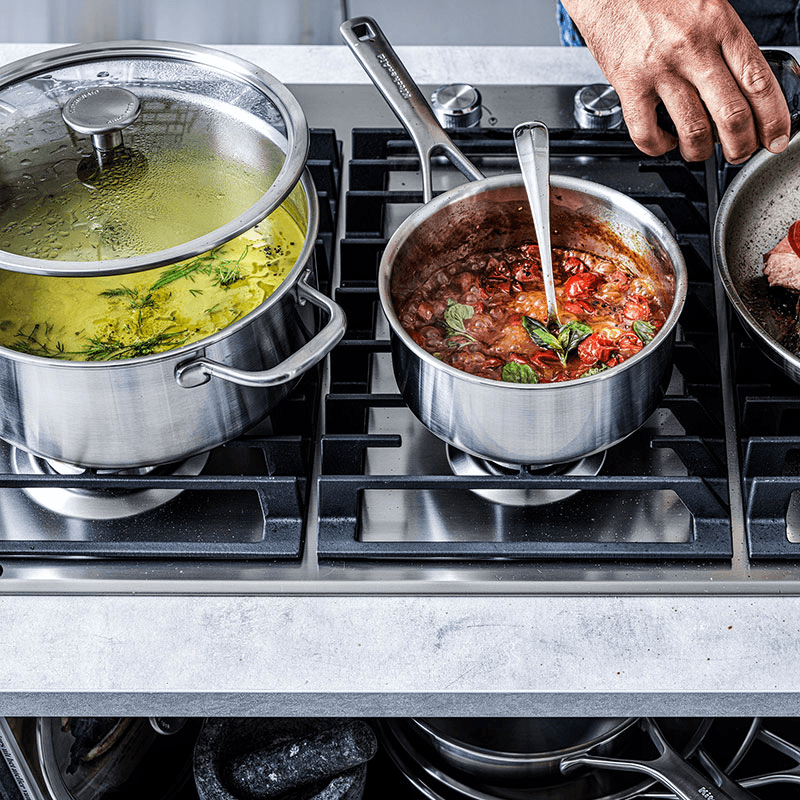 MultiPly Stainless Steel Casserole with Lid, 24cm, Silver