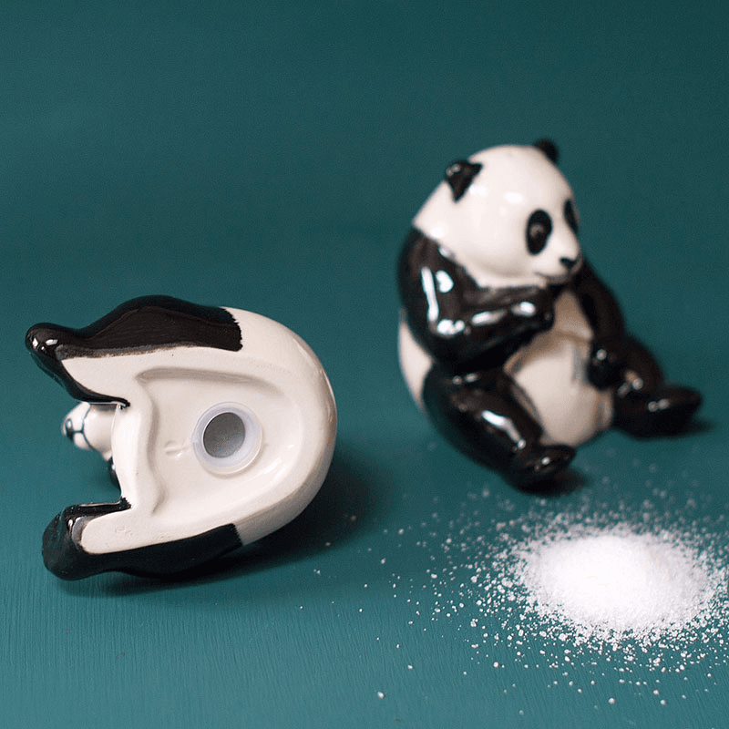 Panda Salt & Pepper Shakers, H9cm, Black/White