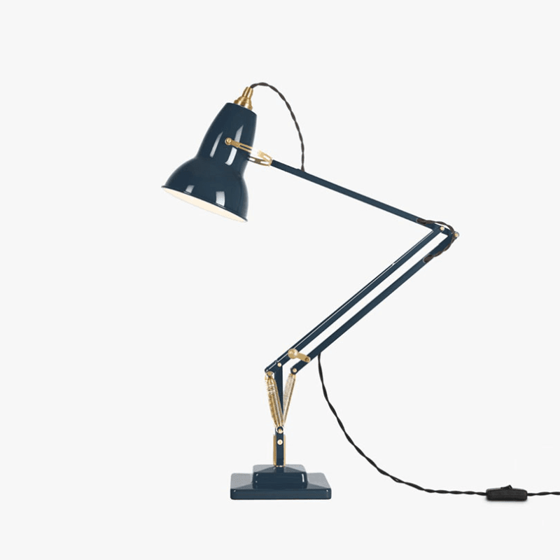 Original 1227 Brass Desk Lamp, Ink Blue