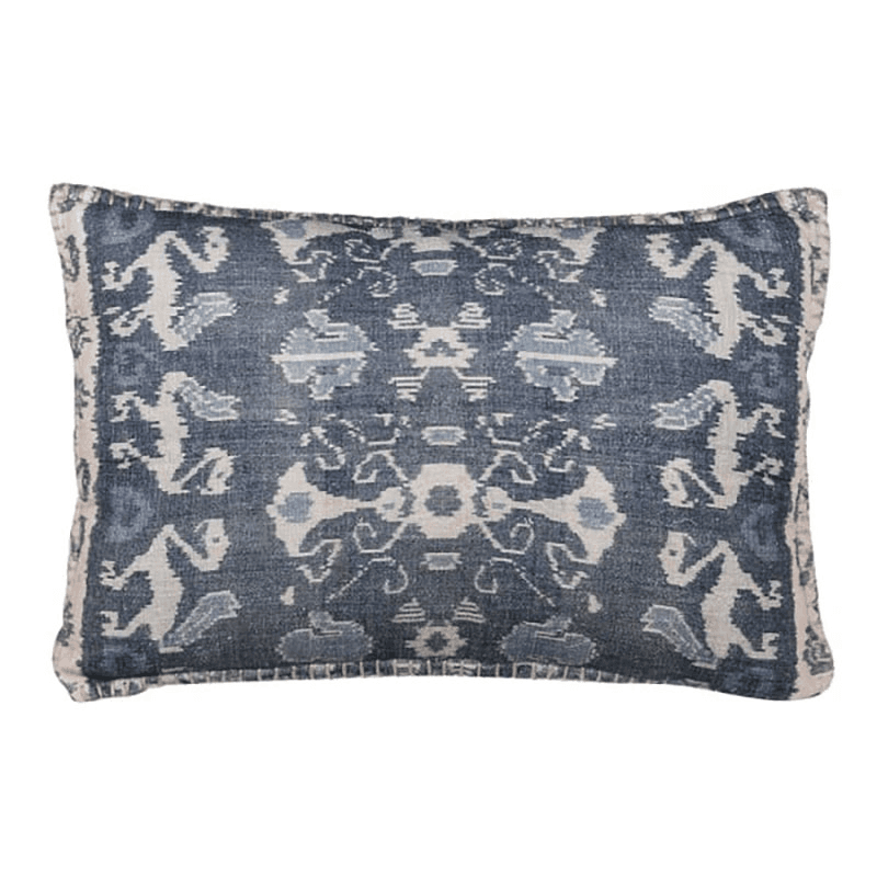 Ikat Cushion Cover, 40 x 60cm, Blue & White