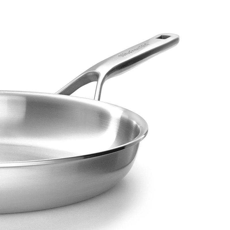 MultiPly Stainless Steel Open Frying Pan, 20cm, Silver