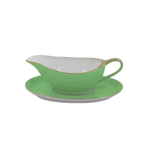 Image showing the Sous Le Soleil Sauceboat On Tray, 350ml, Matt Gold Classic Lime product.