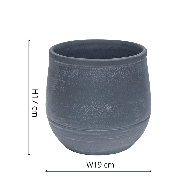 Handthrown Planter, D19cm, Azurite