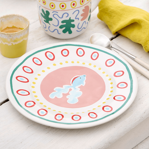 Image showing the Summer Bliss Guppy Fish Salad/Dessert Plate, D22cm, Multi product.