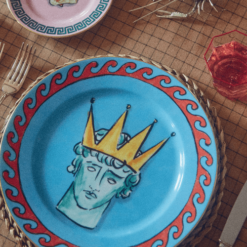 Image showing the Il Viaggio Di Nettuno Plate, D28cm, Sea Blue product.