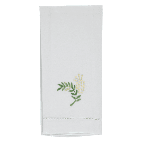 Image showing the Mimosa Hand Towel, 38 x 58cm, White/Green/Cream product.