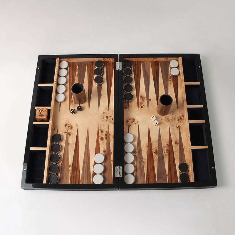 Backgammon Board, 54 x 34cm, Caviar Black Shagreen