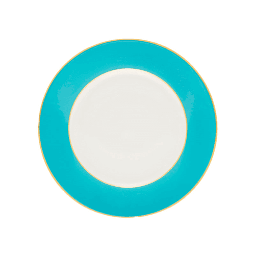 Image showing the Sous Le Soleil Dessert Plate, D22.5cm, Matt Gold Classic Turquoise product.