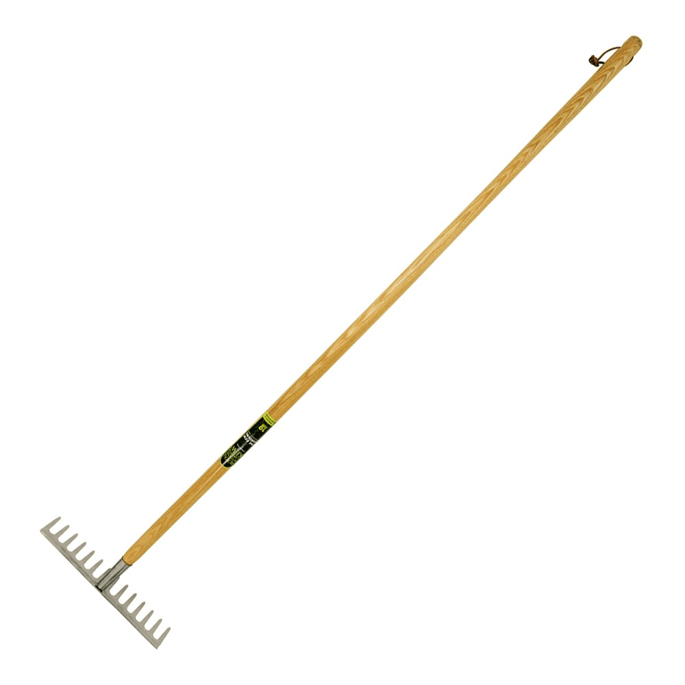 Soil rake, H155 x W35.5cm, Natural/Silver