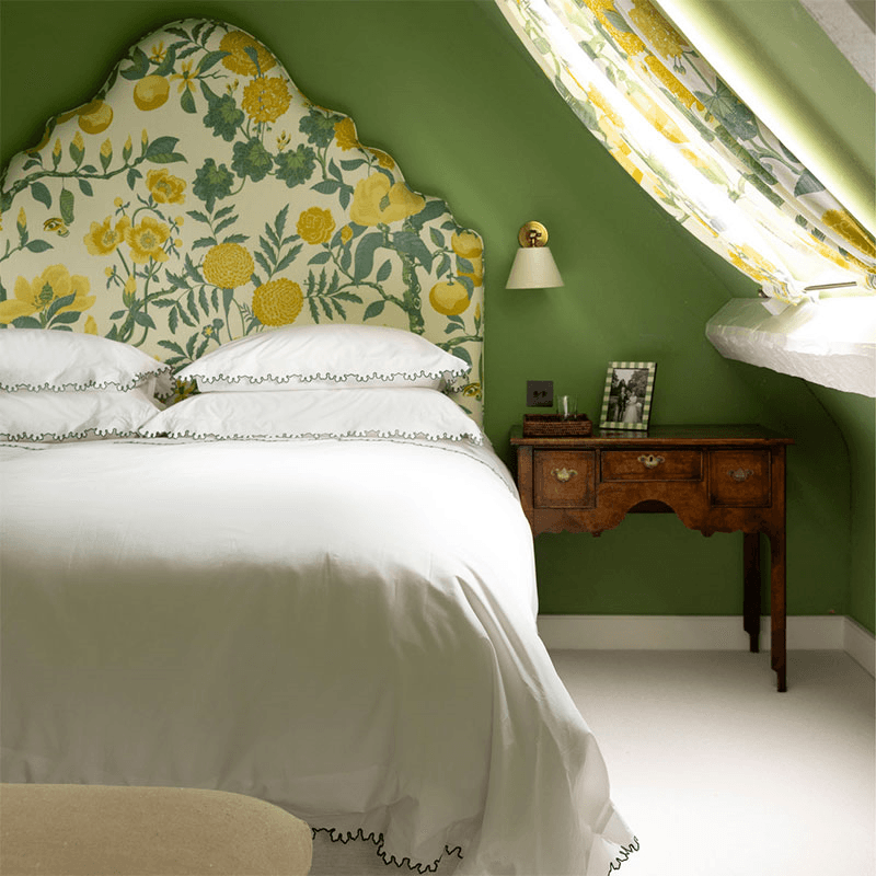Thea Scalloped Duvet Cover, Double, Fern