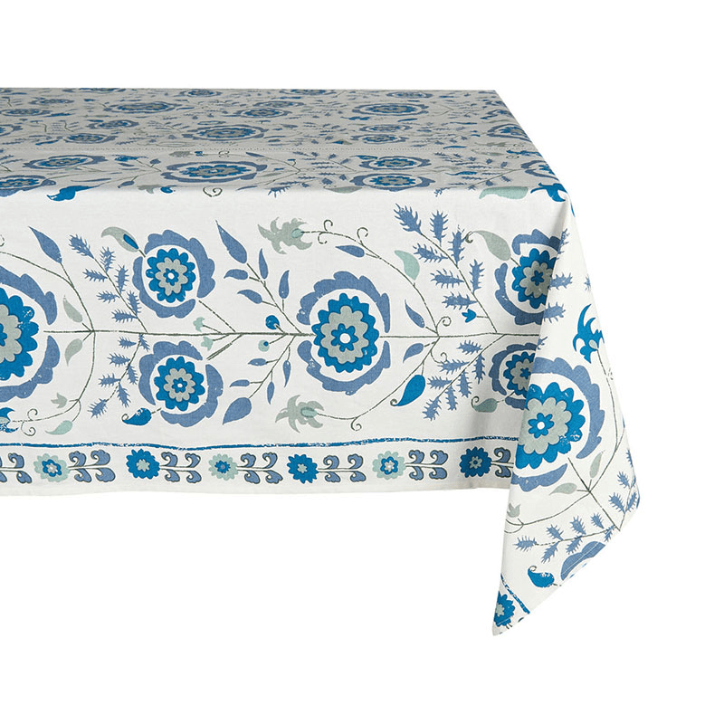 Simla Tablecloth, 170 x 250cm, Blue and Green