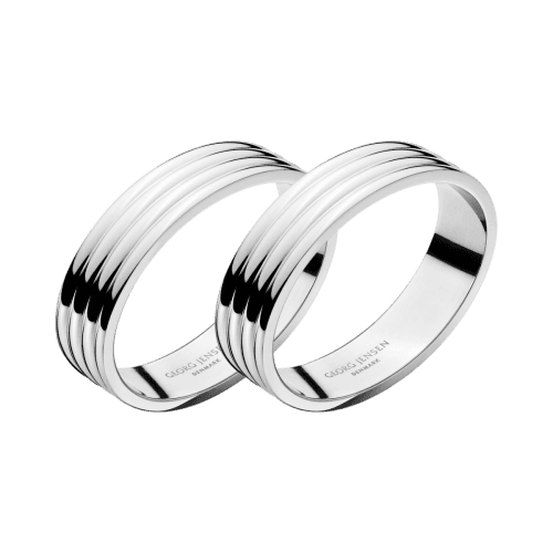 Image showing the Bernadotte Pair of napkin rings, D4cm, Stainless Steel product.