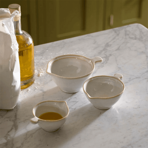 Image showing the Bramley Set of 3 Pouring Cups, Reactive White product.