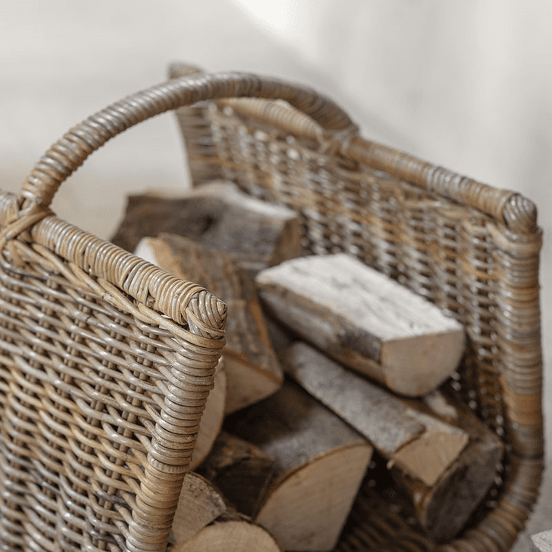 Sadra Log Basket, Rattan