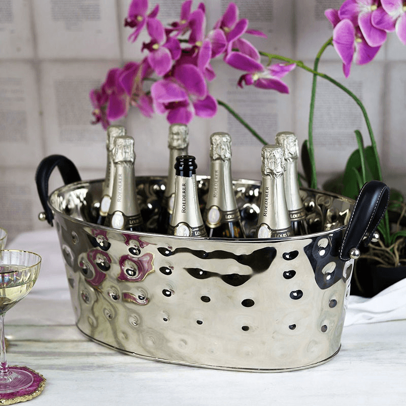 Polo Champagne Bath, L50 x W38 x H21.5cm, Silver