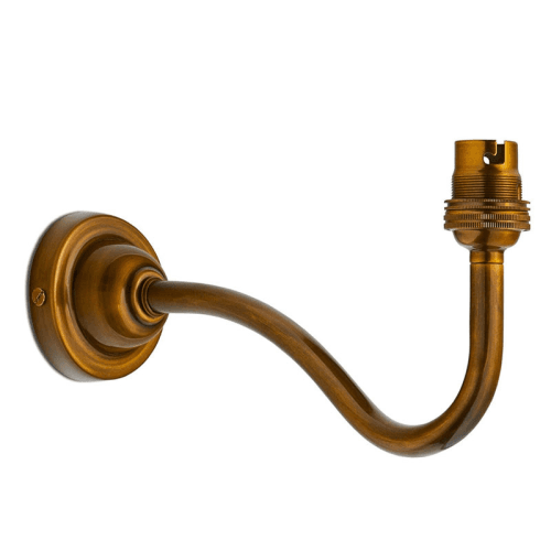 Image showing the Swan Neck Wall Light Fitting, Antiqued Brass product.