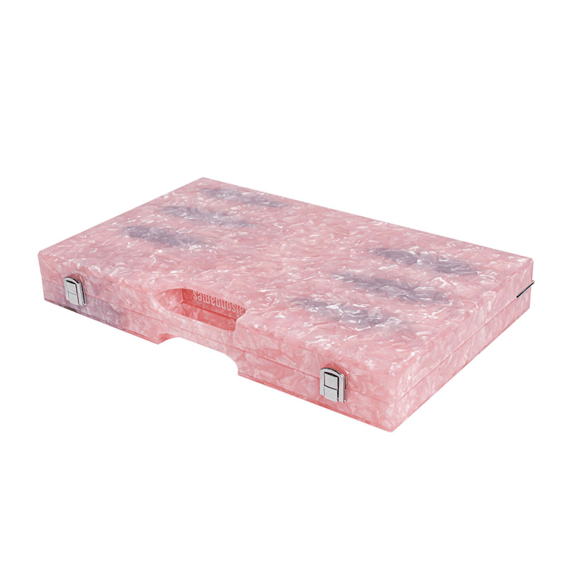 Beverly Hills Backgammon Board, L45 x W38cm, Pink